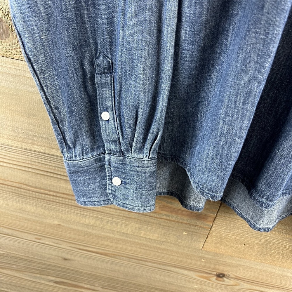 Caslon Womens Shirt Long Sleeve Pullover Chambray Cotton Ruffle Size XL - Picture 5 of 10